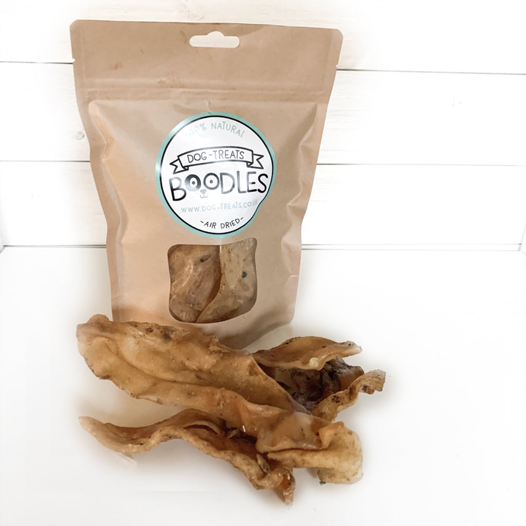 natural pig skin dog treats in eco-frienly packaging