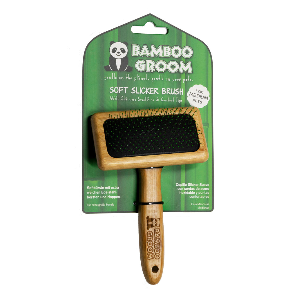 bamboo groom soft slicker brush