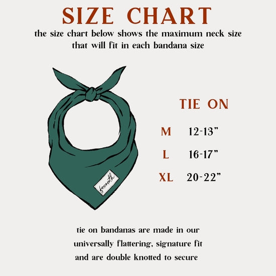 Fox Moth Bandana Sizes, tie on bandana