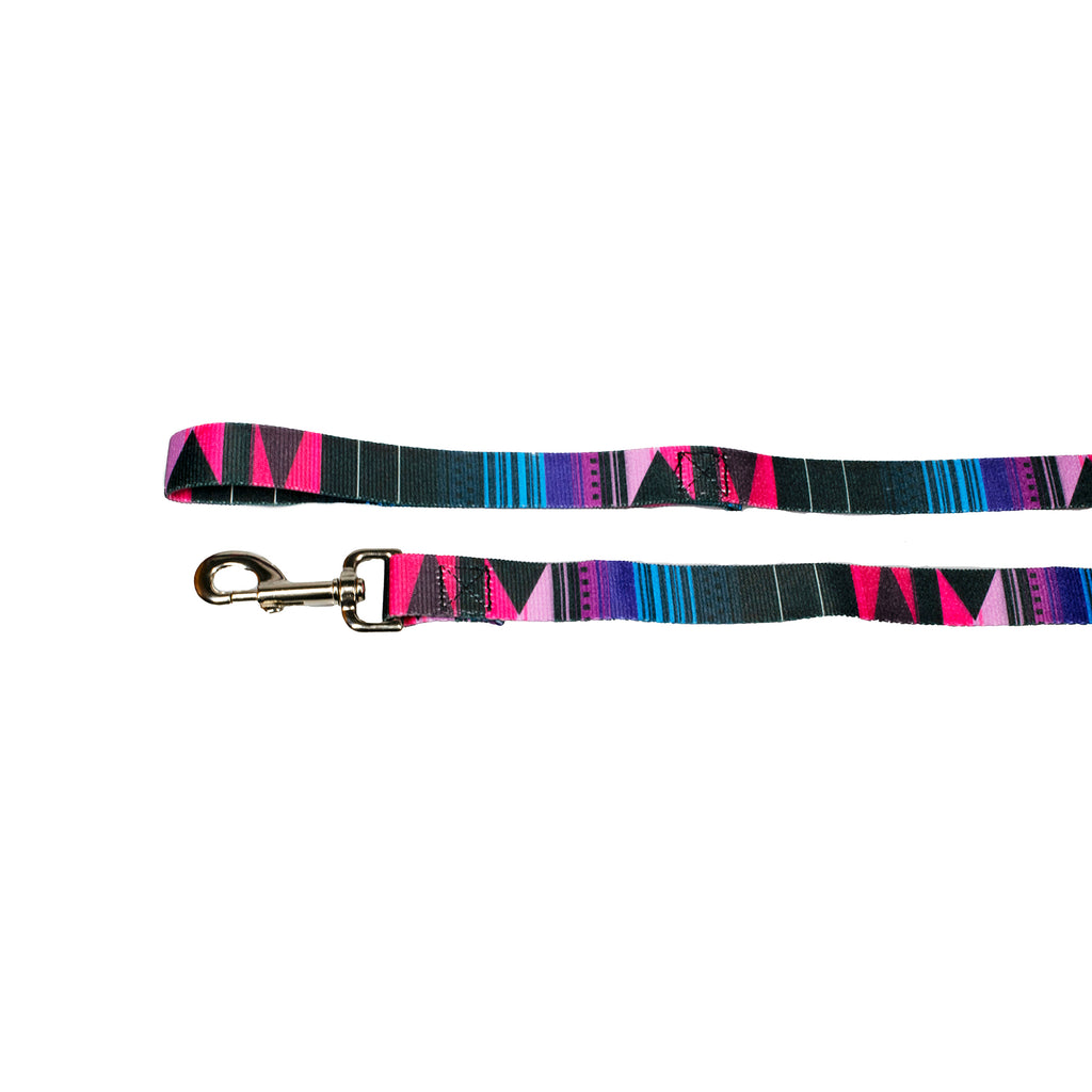 purple geometric print dog lead