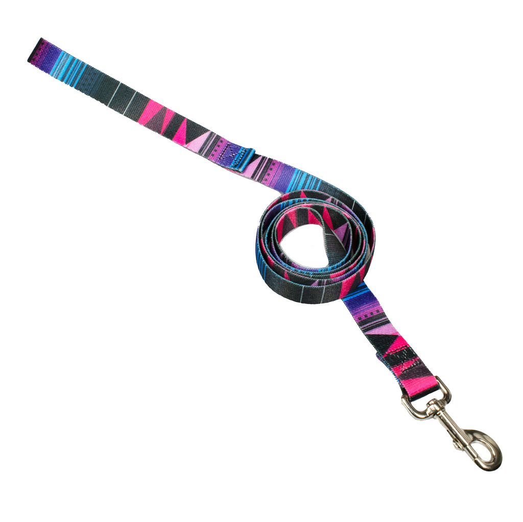 purple geometric print dog lead