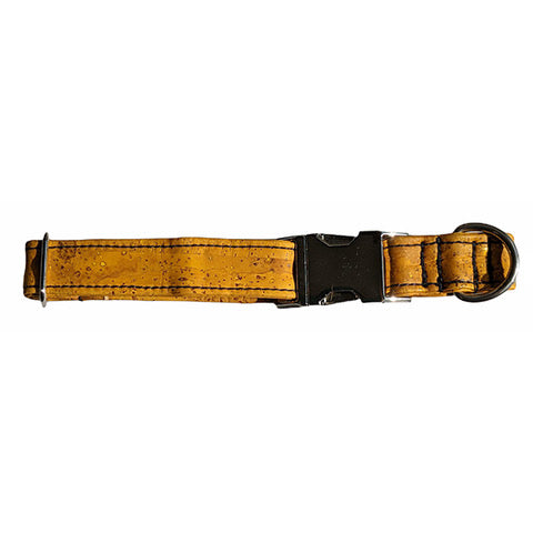 yellow, cork leather dog collar