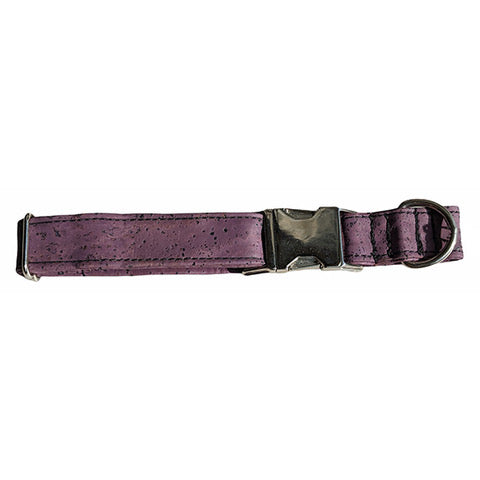 purple cork leather dog collar