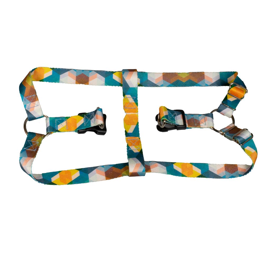 geometric print dog harness