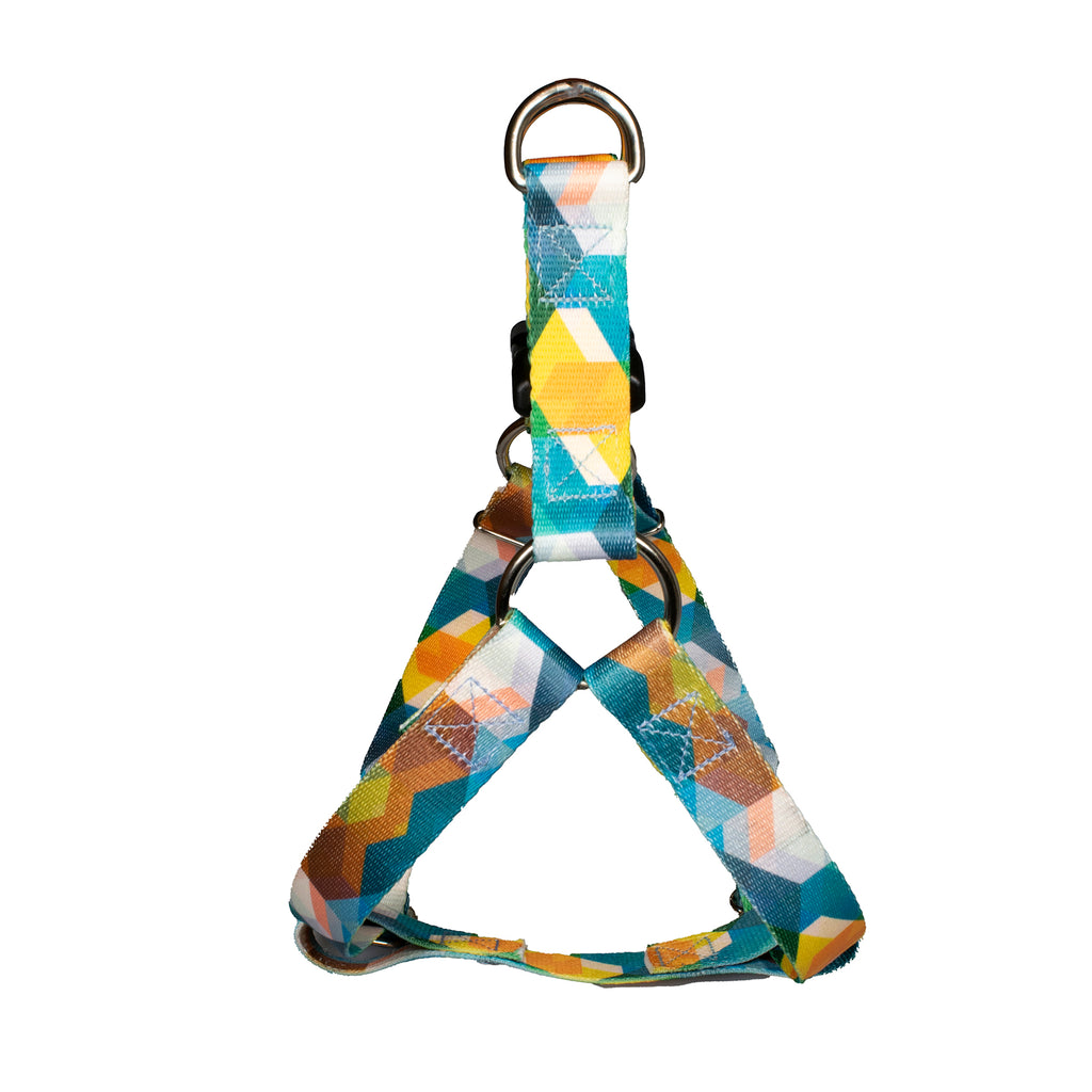 geometric print dog harness