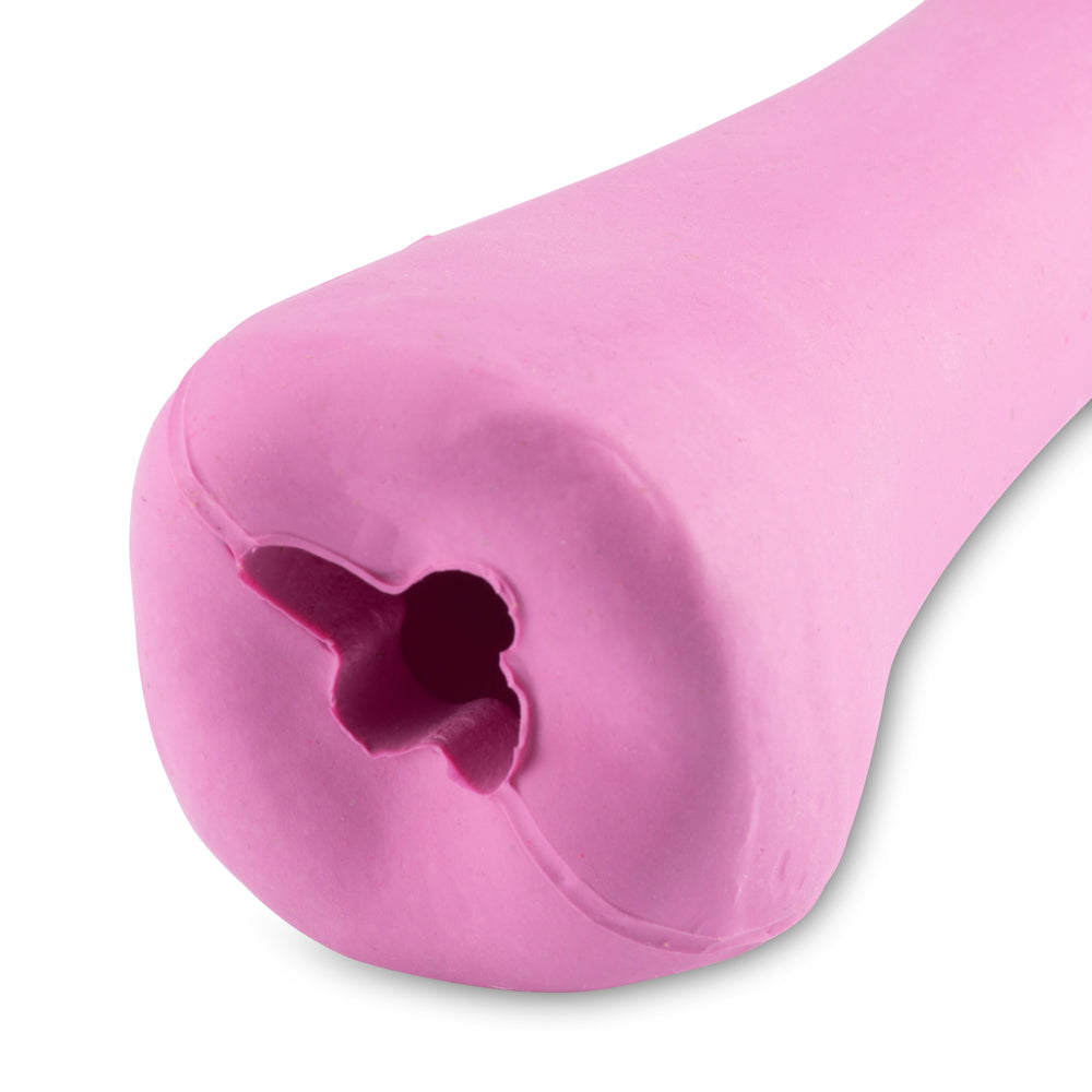 pink rubber bone