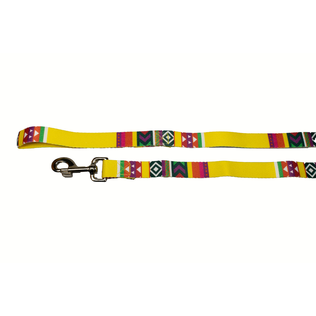 yellow geometric print dog lead