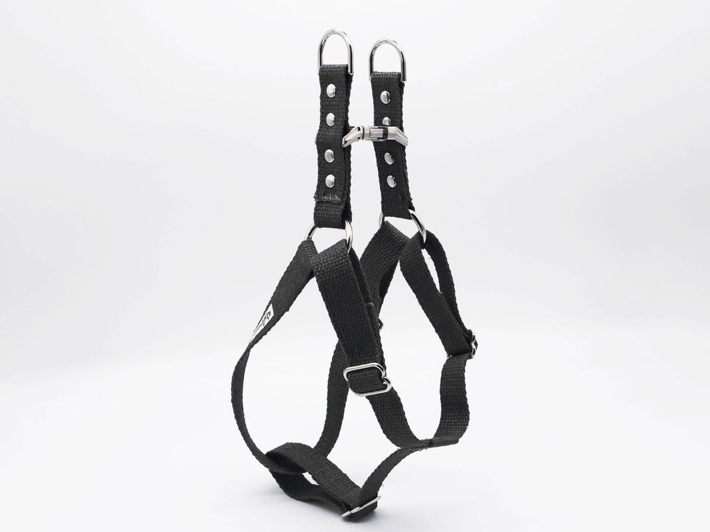 Studded Black Just Hemp Adjustable Step-In Dog Harness