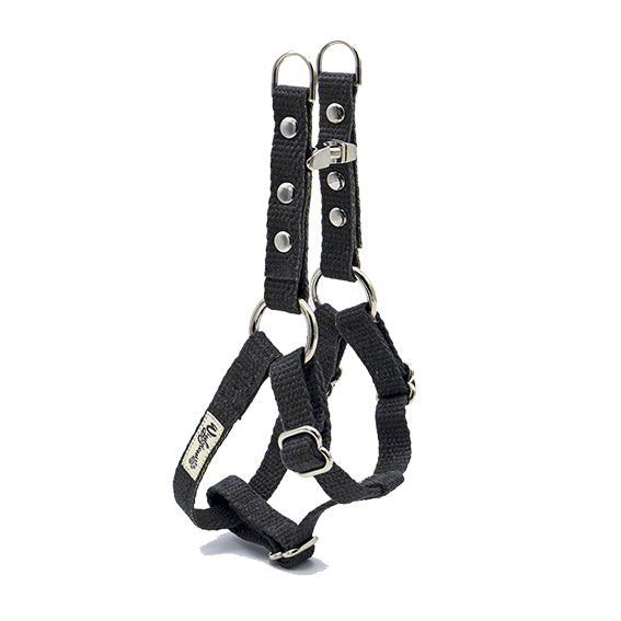Studded Black Just Hemp Adjustable Step-In Dog Harness