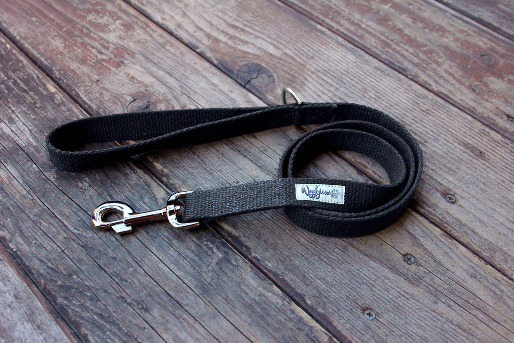 Black Just Hemp Flat Dog Leads