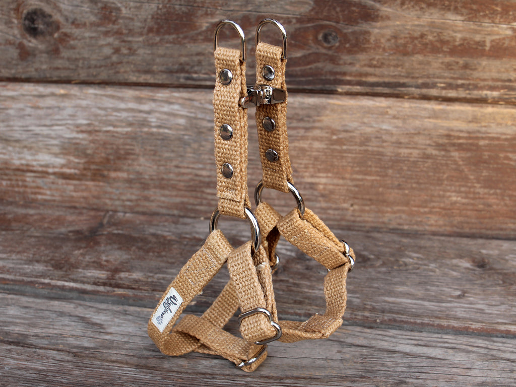 Studded Tea-Stained Just Hemp Adjustable Step-In Dog Harness