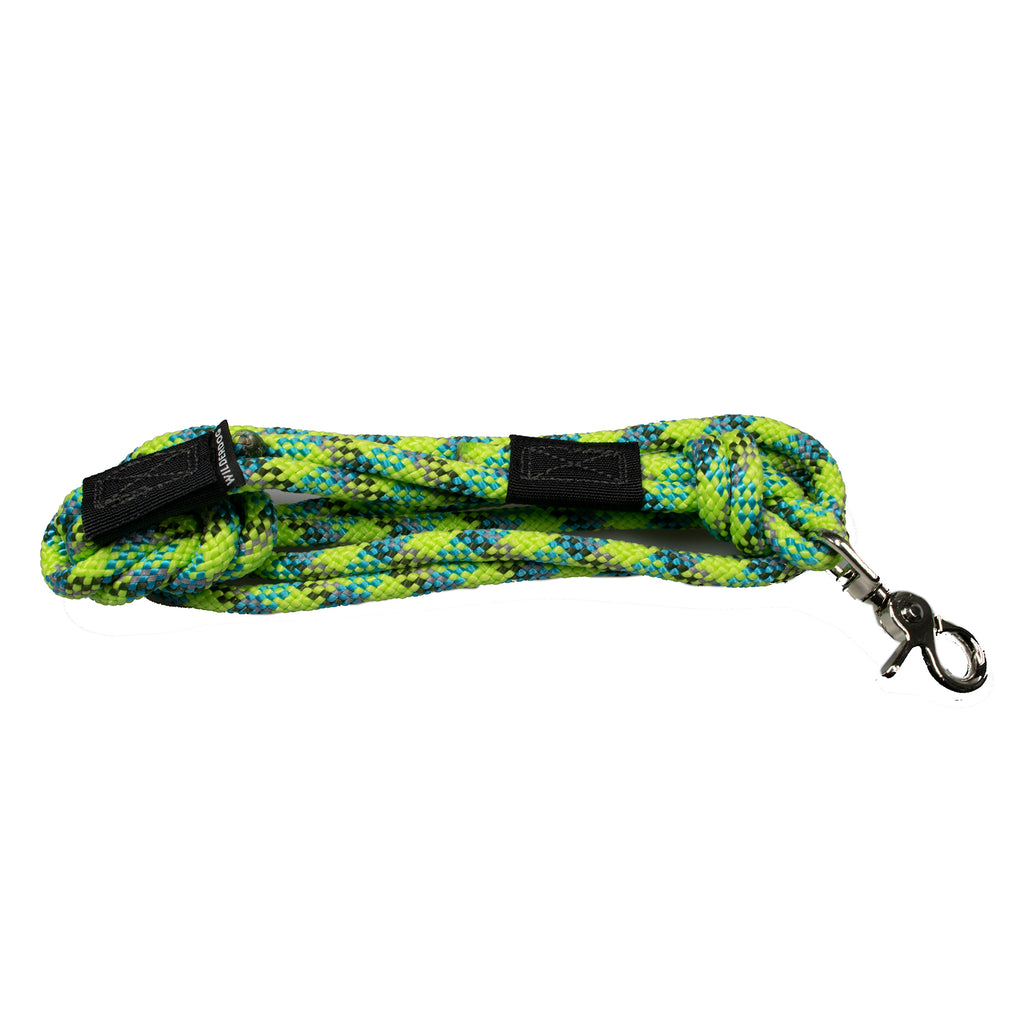 durable reflective lime dog lead, wilderdog