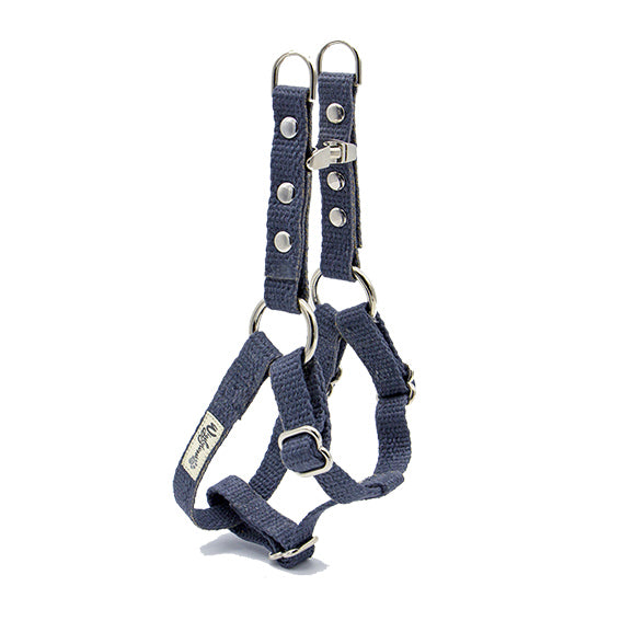 Studded Nantucket Blue Just Hemp Adjustable Step-In Dog Harness