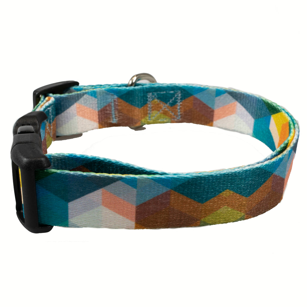 geometric print dog collar